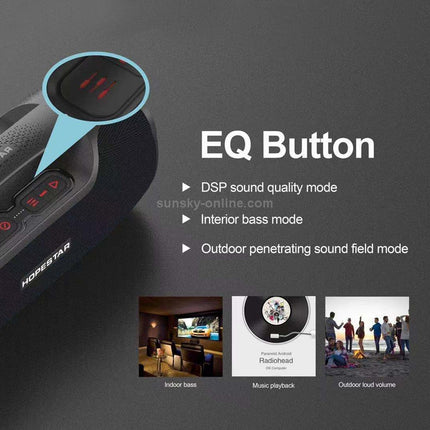 HOPESTAR A6X TWS Portable Outdoor Bluetooth Speaker with Colorful Music Lights, Support Power Bank & Hands-free Call & U
Disk & TF Card & 3.5mm AUX(Black)
