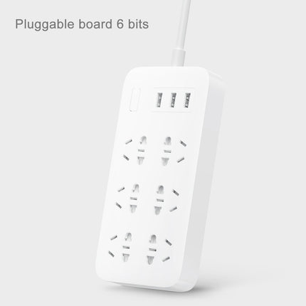 Original Xiaomi Mijia Smart 6 New Chinese Standard Sockets 5V/2.1A 3-USB Ports Power Strip (White)