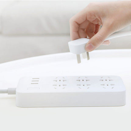 Original Xiaomi Mijia Smart 6 New Chinese Standard Sockets 5V/2.1A 3-USB Ports Power Strip (White)