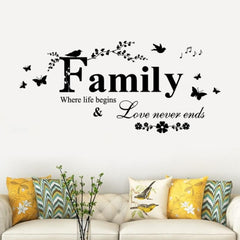 Family English Letter Creative Living Room Porch Decoration Background Wall Stickers