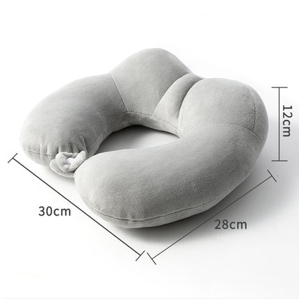 Portable Nap Neck Care Pillow Multifunctional Airplane Travel U-Shaped Pillow, Style: Navy Blue PP Cotton