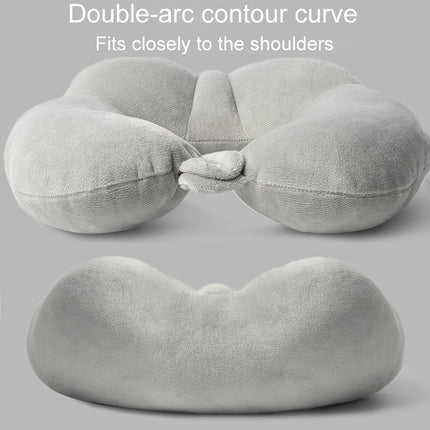 Portable Nap Neck Care Pillow Multifunctional Airplane Travel U-Shaped Pillow, Style: Navy Blue PP Cotton