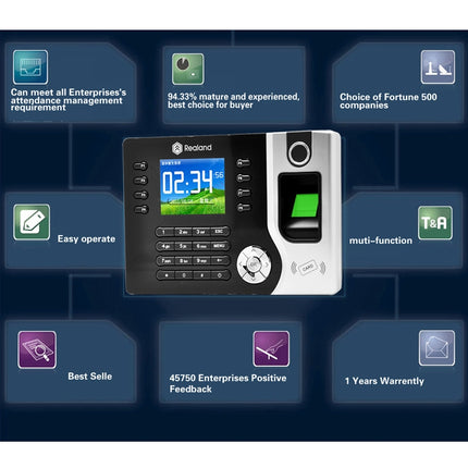 Realand A-C071 2.4 inch Color TFT Screen Fingerprint & RFID Time Attendance