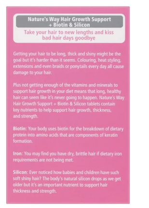 Nature's Way Hair Growth Support + Biotin & Silicon 30 Tablets