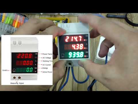SINOTIMER SDM009 Din Rail Single-Phase Voltage Current Frequency Power Factor Electricity Multifunctional Meter, Model: AC40- 300V Built-In
