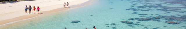 Tourists at kiritimati island 