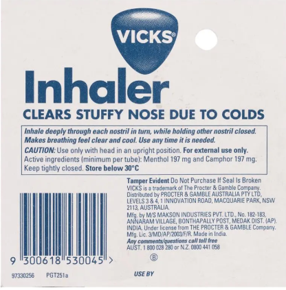Vicks Nasal Spray Decongestant Inhaler 0.5mL