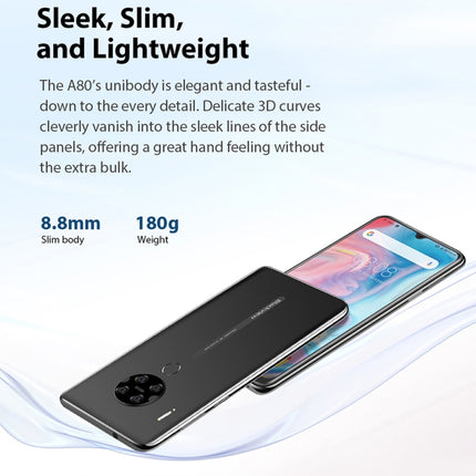 Blackview A80, 2GB+16GB, Quad Rear Cameras, 4200mAh Battery, 6.2 inch Android 10.0 MTK6737V/W Quad Core up to 1.25GHz, Network: 4G, Dual SIM(Gradient Blue)