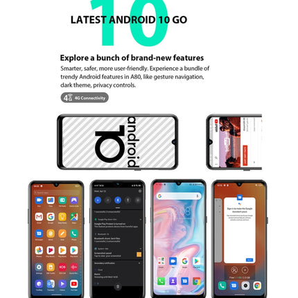 Blackview A80, 2GB+16GB, Quad Rear Cameras, 4200mAh Battery, 6.2 inch Android 10.0 MTK6737V/W Quad Core up to 1.25GHz, Network: 4G, Dual SIM(Gradient Blue)