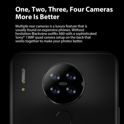 Blackview A80, 2GB+16GB, Quad Rear Cameras, 4200mAh Battery, 6.2 inch Android 10.0 MTK6737V/W Quad Core up to 1.25GHz, Network: 4G, Dual SIM(Gradient Blue)