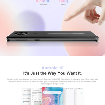 Blackview A80S, 4GB+64GB, Face ID & Fingerprint Identification, 4200mAh Battery, 6.21 inch Android 10.0 MTK6762V/WD Octa Core up to 1.8GHz, Network: 4G, Dual SIM(Black)