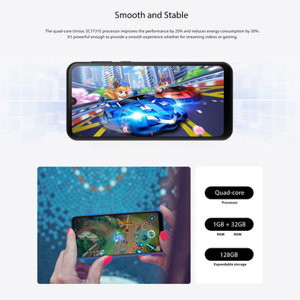 Blackview OSCAL C20, 1GB+32GB, Face Identification, 6.088 inch Android 11 Unisoc SC7731E Quad Core Network: 3G, Dual SIM(Black)