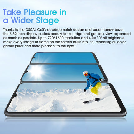 Blackview OSCAL C60, 4GB+32GB, Face Identification, 6.528 inch Android 11 MediaTek Helio A22 MTK6761V Quad Core up to 2.0GHz, Network: 4G, Dual SIM