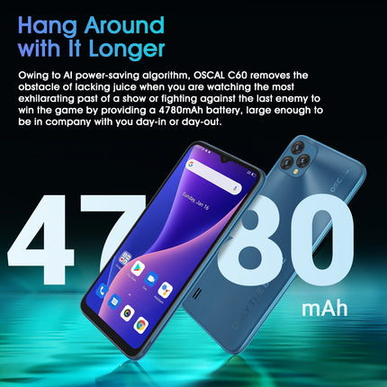 Blackview OSCAL C60, 4GB+32GB, Face Identification, 6.528 inch Android 11 MediaTek Helio A22 MTK6761V Quad Core up to 2.0GHz, Network: 4G, Dual SIM